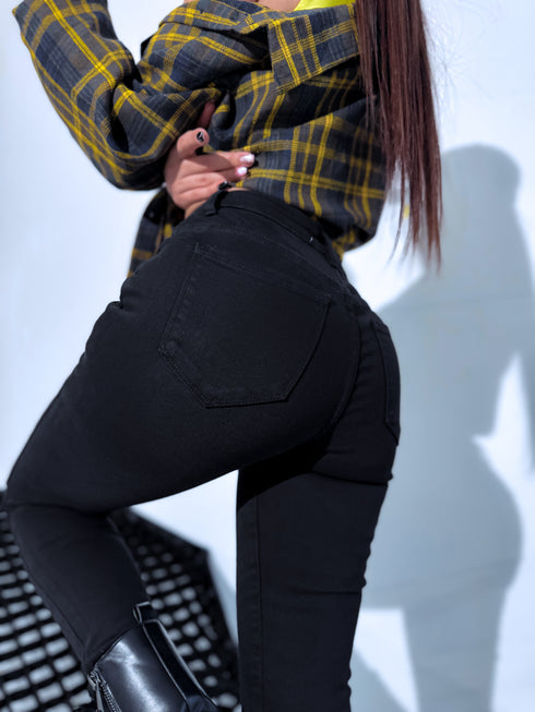 "FRAY T5397-11" jeans with tears - BLACK